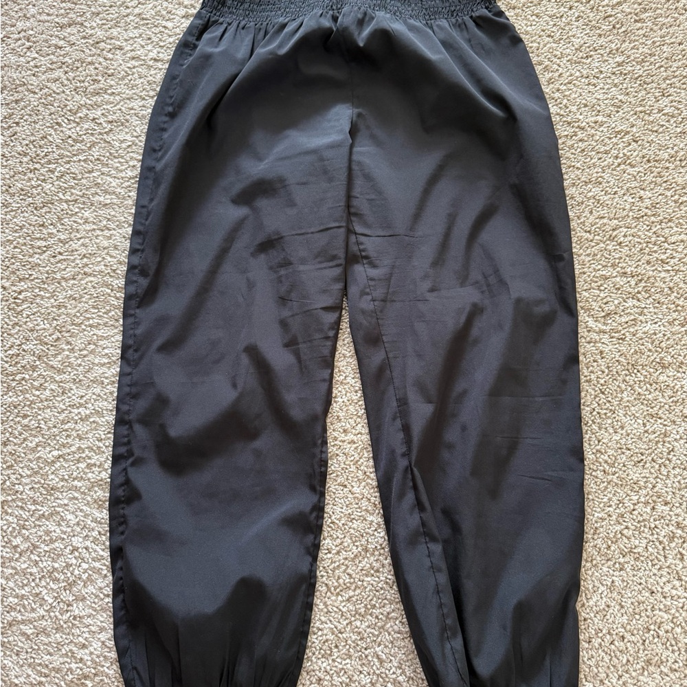 Aerie Black Smocked Waist Pants